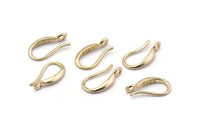 Gold Ear Hooks, 8 Gold Plated Brass Earring Wires, Earring Hooks (14x8mm) BS 1836