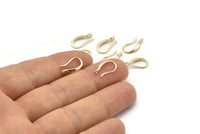 Gold Ear Hooks, 8 Gold Plated Brass Earring Wires, Earring Hooks (14x8mm) BS 1836