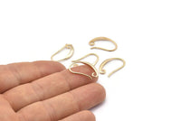Gold Ear Hooks, 8 Gold Plated Brass Earring Wires, Earring Hooks (20x12mm) BS 1707