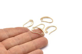 Gold Ear Hooks, 8 Gold Plated Brass Earring Wires, Earring Hooks (20x12mm) BS 1707