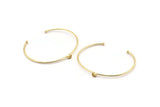 Gold Round Cuff, Gold Plated Brass Bracelet Stone Setting With 1 Pad -  Pad Size 5mm D1652