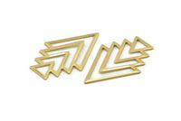 Gold Triangle Blank, 2 Gold Plated Brass Tree Blanks (47x33x1mm) M01236