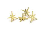 Gold Boom Earring, 4 Gold Plated Brass Boom Stud Earrings (22x17x2mm) N1488