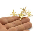 Gold Boom Earring, 4 Gold Plated Brass Boom Stud Earrings (22x17x2mm) N1488