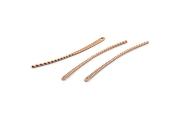 Rose Gold Wire Charm, 12 Rose Gold Plated Brass Needle Earring Charm With 1 Hole (40x2.5x1mm) BS 2292