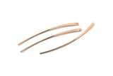 Rose Gold Stud Earring Wires, 12 Rose Gold Plated Brass Needle Bar Earring Wires With 1 Hole (60x2.5x1mm) BS 2290