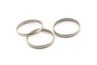 Silver Circle Connectors, 2 Antique Silver Plated Brass Circle Connectors (40x1.5x5mm) D1343 H1389