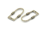 D Shape Charm, 2 Hammered Antique Silver Plated D Shape Charms With 1 Hole (29x15x1.3mm) BS 1874