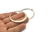 Silver Circle Charm, 2 Antique Silver Plated Brass Circle Charm With 2 Loops, Earrings, Findings (48x45x1mm) D870 Q0698