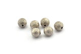 Silver Ball Bead, 24 Antique Silver Plated Brass Spacer Beads, Findings (8mm) D1239 H1370