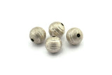 Silver Ball Bead, 24 Antique Silver Plated Brass Spacer Beads, Findings (8mm) D1267 H1232