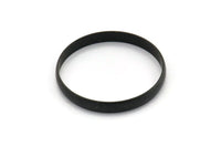 Black Circle Connectors, 2 Oxidized Black Brass Circle Connectors (40x1.5x5mm) D1343 H1389