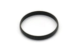 Black Circle Connectors, 2 Oxidized Black Brass Circle Connectors (40x1.5x5mm) D1343 H1389