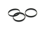 Black Circle Connectors, 2 Oxidized Black Brass Circle Connectors (40x1.5x5mm) D1343 H1389
