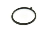 Siyah Yuvarlak Küpe, 1 Halka ve 3 Delikli 3 Oksitlenmiş Siyah Pirinç Yuvarlak Küpe Tılsımı, Kolye Uçları, Bulgular (40 mm) E547 H1237