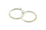 Silver Round Earring, 3 Antique Silver Plated Brass Round Earring Charms With 1 Loop and 3 Holes , Pendants, Findings (40mm) E547 H1237