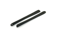 Oksitlenmiş Siyah Tılsım, 1 Delikli 2 Oksitlenmiş Siyah Pirinç Küpe Parçası, Kolye Uçları, Küpeler, Parçalar (69x6x6x3x1mm) E384