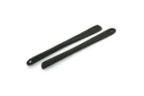 Oksitlenmiş Siyah Tılsım, 1 Delikli 2 Oksitlenmiş Siyah Pirinç Küpe Parçası, Kolye Uçları, Küpeler, Parçalar (69x6x6x3x1mm) E384
