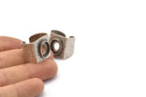 Adjustable Ring Setting, Antique Silver Plated Brass Adjustable Ring With 1 Oval Pad E270