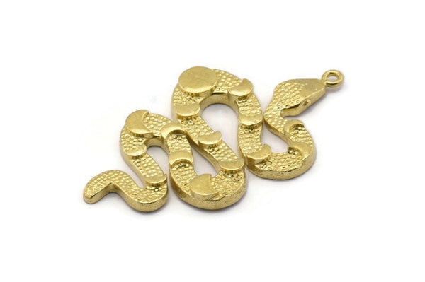 Pirinç Yılan Kolye, Ham Pirinç Yılan ve Ay Evreleri Kolye, 1 Halka, Tılsımlar, Bulgular (47x27x3mm) N1605