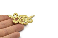 Pirinç Yılan Kolye, Ham Pirinç Yılan ve Ay Evreleri Kolye, 1 Halka, Tılsımlar, Bulgular (47x27x3mm) N1605