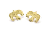 Brass Eagle Earring, 4 Raw Brass Eagle Stud Earrings (15x19x1mm) N1607