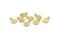 Brass Letter Charm, 10 Raw Brass Letter Alphabets, Uppercase, Letter Initial Blank For Personalized Earrings, Customize Letters