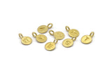 Brass Letter Charm, 10 Raw Brass Letter Alphabets, Uppercase, Letter Initial Blank For Personalized Earrings, Customize Letters