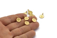 Brass Letter Charm, 10 Raw Brass Letter Alphabets, Uppercase, Letter Initial Blank For Personalized Earrings, Customize Letters