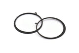 Siyah Yuvarlak Küpe, 1 Halka ve 3 Delikli 3 Oksitlenmiş Siyah Pirinç Yuvarlak Küpe Tılsımı, Kolye Uçları, Bulgular (50 mm) E545 H1238