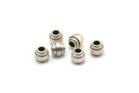 Silver Industrial Finding, 10 Antique Silver Plated Brass Industrial Spacer Beads, Findings (7.5x7mm) D1269