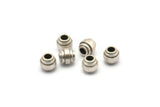 Silver Industrial Finding, 10 Antique Silver Plated Brass Industrial Spacer Beads, Findings (7.5x7mm) D1269