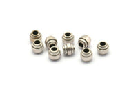 Silver Industrial Finding, 10 Antique Silver Plated Brass Industrial Spacer Beads, Findings (7.5x7mm) D1269