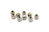 Silver Industrial Finding, 10 Antique Silver Plated Brass Industrial Spacer Beads, Findings (7.5x7mm) D1269