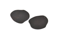 Black Geometric Charm, 4 Textured Oxidized Black Brass Stamping Blanks With 1 Hole, Pendants, Findings (35x32x0.60mm) D1117 H1099