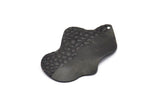 Siyah Düzensiz Tılsım, 1 Delikli 6 Oksitlenmiş Siyah Pirinç Düzensiz Tılsım, Bulgular (30x19x0,60 mm) D1047