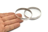 Silver Circle Connectors, Antique Silver Plated Circle Connectors (55x1.5x8) D1474 H1357
