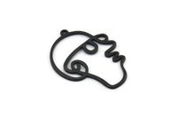 Siyah Yüzlü Charm, 1 Halkalı 5 Oksitlenmiş Siyah Pirinç Yüzlü Charm, Kolye Uçları, Küpeler, Bulgular (35x26x1mm) D0623