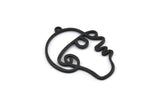 Siyah Yüzlü Charm, 1 Halkalı 5 Oksitlenmiş Siyah Pirinç Yüzlü Charm, Kolye Uçları, Küpeler, Bulgular (35x26x1mm) D0623
