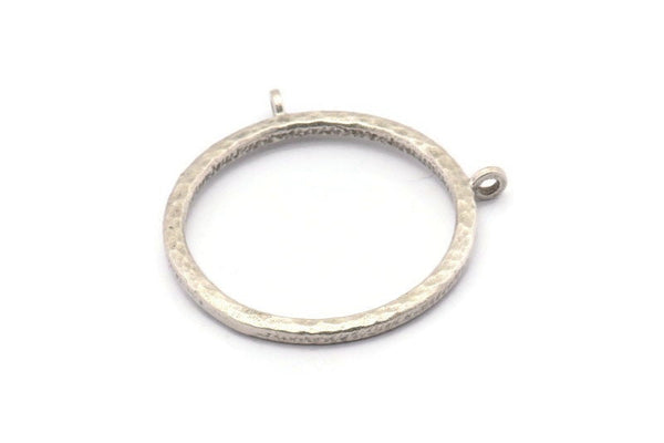 Okuma Gözlüğü Kolye Ucu, 2 Halkalı Cam İçin 1 Antik Gümüş Kaplamalı Pirinç Çekiçlenmiş Halka, Bulgular (36,5x2,5x2,5 mm) BS 1950 H1353