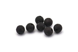 Black Ball Bead, 24 Oxidized Black Brass Spacer Beads, Findings (8mm) D1239 H1370