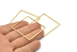 Square Ring Charm, 2 Gold Plated Brass Square Connectors (42mm) Bs 1310