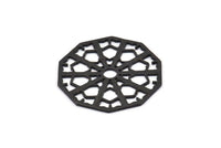 Siyah Dokulu Kolye, 1 Oksitlenmiş Siyah Pirinç Mandala Kolye, Tılsımlar, Bulgular (36x1mm) BS 2041