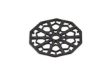 Siyah Dokulu Kolye, 1 Oksitlenmiş Siyah Pirinç Mandala Kolye, Tılsımlar, Bulgular (36x1mm) BS 2041