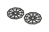 Siyah Dokulu Kolye, 1 Oksitlenmiş Siyah Pirinç Mandala Kolye, Tılsımlar, Bulgular (36x1mm) BS 2041
