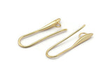 Gold Ear Hooks, 4 Gold Plated Brass Earring Wires, Earring Hooks (27.5x7.5mm) BS 1715