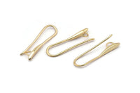 Gold Ear Hooks, 4 Gold Plated Brass Earring Wires, Earring Hooks (27.5x7.5mm) BS 1715