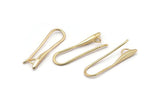 Gold Ear Hooks, 4 Gold Plated Brass Earring Wires, Earring Hooks (27.5x7.5mm) BS 1715