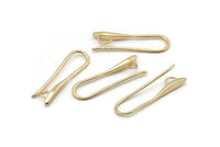 Gold Ear Hooks, 4 Gold Plated Brass Earring Wires, Earring Hooks (27.5x7.5mm) BS 1715