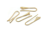 Gold Ear Hooks, 4 Gold Plated Brass Earring Wires, Earring Hooks (27.5x7.5mm) BS 1715